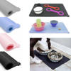 Silicone mat for a dog or cat bowl - blue